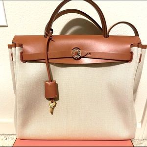 Hermes herbag zip 31 tote gold hardware crossbody